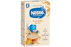 Nestlé Papilla 8 Cereales con Miel, Alimento para Bebés, 600g
