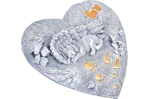 Happilax Schlafende Hunde Stein Dekoration, Kunstharz, Grabstein für Haustiere, Erinnerungsgeschenk, Trost, Heilung, wasserfest, Qualität - Grabschmuck wetterfest - Grau