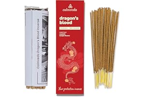 CALMVEDA Peru Dragons Blood Incense Sticks - (80 Scented Sticks) Charcoal Free, Made from Upcycled Flowers | Sweet, Spicy & Ambery Notes | Protection Incense Sticks for Bad Energy Cleansing (Sangre de Grado)