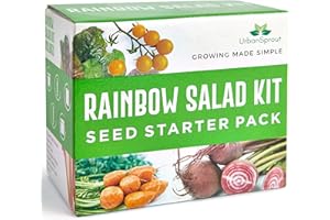 URBAN SPROUT Rainbow Salad Kit - Grow Your Own Salad Vegetables - Gardening Gift Set - 10 Seed Pack Varieties for Planting UK