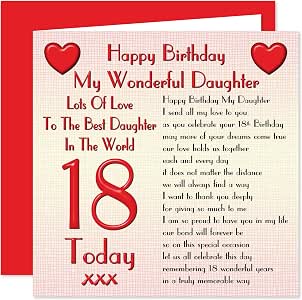 Daughter 18th Happy Birthday Card - Lots of Love to The Best Daughter ...