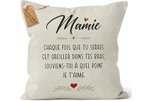 CROWNLY CRYSTAL CROWNLY® Housse de Coussin Personnalisé 45x45 Cadeau Mamie Idée Décorative pour Anniversaire