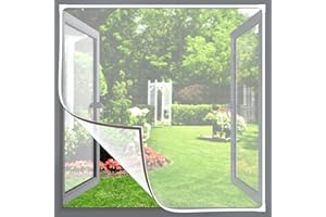 YANGTE Fly Screens for Windows, White Magnetic Window Fly Screen Insect Mesh Max Size 110x130 cm, Window Nets Insects to Keep Bugs Out, Easy Installation