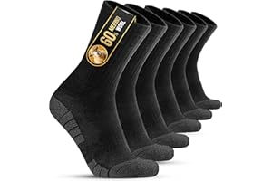 YESWEL Chaussettes en Mérinos Homme Femme 3 Paires, Chaussettes Anti-Dérapantes pour Randonnée, Chaussettes en Laine Respirantes pour l'Hiver, Chaussettes de Randonnée Chaudes