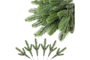 ‎YMIFEEY 45 Stück Künstliche Tannenzweige wie Echt 26cm Deko Zweige Weihnachten Streudeko Tannen Kunsttanne Tannengrün Dekozweige für Adventskranz Deko Weihnachtskranz (45 Tannenzweige)
