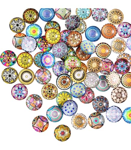 Lot De 100 Perles En Verre (25 Mm) - Multicolores, Pour Mosaïque, Arbre De Vie, Bricolage Et Bijoux - Taille Grande