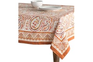 Maison d' Hermine Palatial Paisley 100% bawełna obrus do kuchni, kolacji, blat stołu, dekoracja na imprezy, wesela, Święto Dziękczynienia, Boże Narodzenie (prostokąt, 140 x 180 cm)