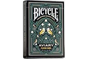 Bicycle Aviary Playing Cards - 1 Deck, Air Cushion Finish, Professional, Superb Handling & Durability, Great Gift For Card Collectors, Black,green