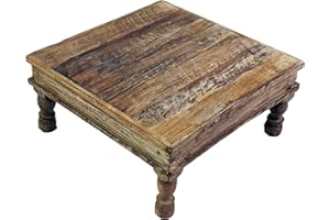 ‎GURU SHOP GURU SHOP Kleiner Tisch, Blumenbank, Kaffeetisch, Beistelltisch, Couchtisch - Modell 17, Braun, 15x34x34 cm, Kaffeetische & Bodentische