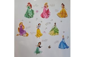KIBI STORE Kibi Adesivi Da Parete Principesse Disney Stickers Muro Principesse Disney Sfondo Muro, Adesivi Murali Principesse Rimovibili, Adesivi Muro Camera Da Letto Bambini Principesse