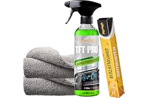 ‎SHINYCHIEFS ShinyChiefs TFT PRO Set - Antistatischer Touchscreen-Reiniger für Verschmutzungen auf Displays im Auto-Cockpit + DIRT BUSTER Staubwedel zur Reinigung von Displays, mit 2 Mikrofasertüchern, 500ml