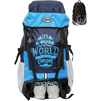POLESTAR XPLORE 55 Ltrs Rucksack Hiking Backpack with Rain Cover (Blue)