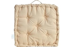 ComfyNex Booster Seat Cushion (45cm x 45cm x 10 Aprox.) 100% Cotton Thick Seat Cushion, Seat Pad, Floor Cushion, Chair Cushion, Booster Cushion (Mink, 1)