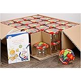 MamboCat 40er Set Sturzgläser 230 ml mit Obst Dekor Deckel to 82 inkl. Diamant Gelierzauber Rezeptheft Marmeladengläser Einma