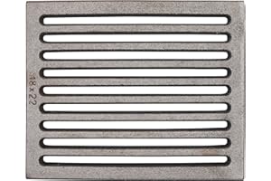CHM GmbH® Grille de cheminée en fonte - 18 x 22 cm - Grille de four - Grille à cendres - Grille de feu