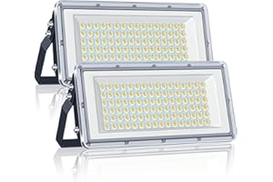TASINUO Focos LED Exterior 100W 2 Piezas, IP67 Impermeable Foco Exterior LED, 10000LM 7000K Blanco Frío Lampara LED Exterior, Luces LED Exterior para Jardin, Terraza, Garaje, Fábrica, Estadio