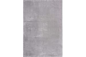 ‎THE CARPET the carpet Relax Weicher, Badezimmerteppich, Bad Set, Badematte, Badvorleger, Anti-Rutsch Unterseite, Waschbar bis 30 Grad, Super Soft, Felloptik Grau, 80 x 150 cm