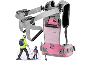 Ski & Snowboard Training Harness for Kids - 2 Guiding Straps to Steer & Control Speed - Ski Trainer Backpack w/Adjustable Shoulder Straps - by KapStrom