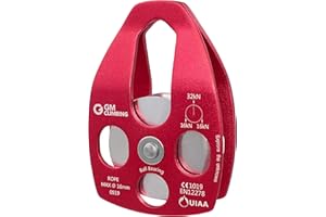 GM CLIMBING 32kN UIAA Certified Large Rescue Pulley Single/Double Sheave with Swing Plate CE/UIAA