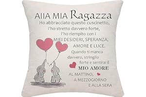 Bommex Cuscino Regalo per la Ragazza dal Fidanzato - per Compleanno, San Valentino, Anniversario, Natale (Alla Mia Ragazza)