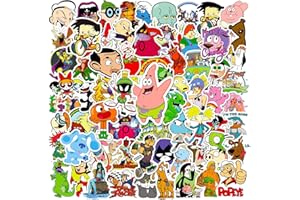 SANMATIC 100 pezzi Classico anni 80/90 adesivi per laptop, paraurti, skateboard, bottiglie d'acqua, computer, telefono, chitarra, adesivi dei cartoni animati per bambini adolescenti adulti