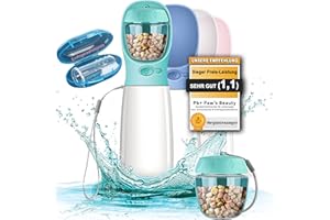 Gift Set of 3 Innovative 550 ml Dog Drinking Bottle for Travelling Includes Food Container and Toothbrush | Premium Dog Drinking Bottle | Dog Drinking Bottle for Travel | 100% Leak-Proof