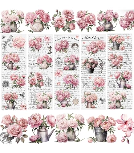 WANDIC Transfer-Aufkleber – 6 Bögen, Boho-Blumen-Muster, 15 X 30 Cm, Zum Aufbügeln Auf Möbel & Deko