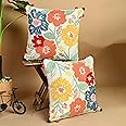 SHADES OF LIFE Cotton Decorative Cushion Covers (Multi Color emb 16 * 16) Set of 2,Multi
