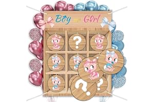‎R&M ORIENT MOCADA® Gender Reveal Party Spiel – Tic Tac Toe – Babyshower zur Geschlechts Enthüllung - Ratespiel für Jungen & Mädchen Partydeko – Boy and Girl Party Dekoration – Persönliches Geschenk (Rosa & Blau)