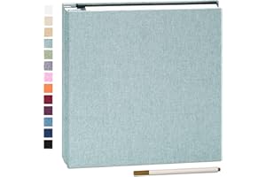 Yopih Selbstklebende 10x15 Fotoalbum Einkleben und zum Selbstgestalten Groß leinen Photoalbum mit 40 weißen Seiten, Hochzeit Jahrestag Geburtstag Geschenke, mit einem Kugelschreiber, 28x27cm