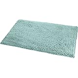Amazon Basics Tappeto da bagno in microfibra, a pelo lungo, antiscivolo, Verde schiuma del mare, 53.34 x 86.36 cm