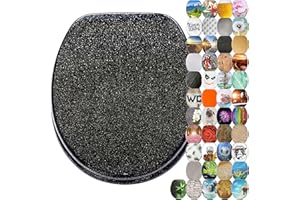 Sanilo Soft Close Toilet Seat, Wide Choice of Black Toilet Seats, Stable Hinges, Easy to Mount (Glittering Black)