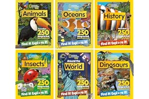National Geographic Kids Find it! Explore it! 6 Books Collection Set(Animals, Oceans, History, Insects, Around the World & Dinosaurs) ( More Than 250 Things to find,Facts and Photos!)