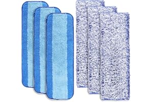 KINBOM 6 szt. Wymiana Podkladek do Mopa dla Bona, Zmywalna Podkladka Czyszczaca z Mikrofibry Wielokrotnego Uzytku Wymiana Wkladek do Mopa dla Bona, Twardego Drewna i Wielu Powierzchni