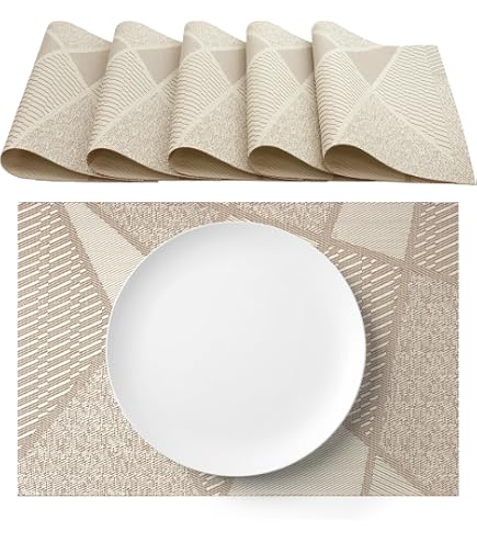 Dyaucwpo Set De 6 Sets De Table En PVC Résistant - Lavables, Antidérapants Et Élégants Pour Cuisine Et Restaurant (44 × 30cm)