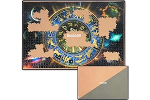 BECKO US Becko Double-Sided Khaki & Gray Jigsaw Puzzle Board Portable Puzzle Mat for Puzzle Storage Puzzle Saver, Non-Slip Surface, Up to 1000 Pieces