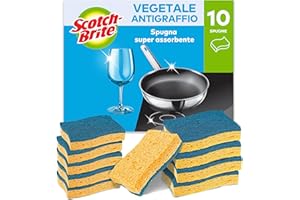 Scotch-Brite Spugna abrasiva in cellulosa antigraffio Delicate, 10 pezzi - spugna abrasiva altamente assorbente ideale per le pulizie quotidiane