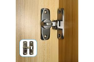 Pexintek Cerradura de Puerta Pequeña para Puertas Correderas de 90 Grados para Puertas Interiores, Pestillo Vintage con Tornillos para Puertas de Apertura en Ambos Lados, Estudio, Baños(Gris verdoso)