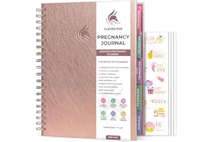 Clever Fox Planificador de embarazo y libro de recuerdos, diario de seguimiento semana a semana para un embarazo feliz y saludable, libro de recuerdos de embarazo y bebé para nuevas mamás, 41 semanas,
