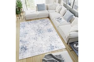 TAPISO Sky Area Rug Abstract Multicolour Flecked Blue Light Grey Cream Modern Living Room Bedroom Nursery Durable OEKO-TEX Carpet Size - 200 x 300 cm (6ft7 x 9ft10)