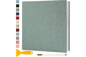 SEMFALBUUMS Album Photo Adhesif Vierge 28x27 CM Classeur Photo Livre Photo Personnalisable Scrapbook de Classe Mariage Livre D'or Enfant Bebe DIY Carte Postale, 40 Pages Vert