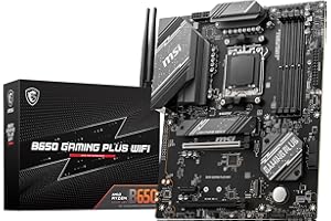 MSI B650 Gaming Plus Carte mère de Jeu WiFi AMD AM5, ATX, DDR5, PCIe 4.0, M.2, SATA 6 Go/s, USB 3.2 Gen 2, HDMI/DP, Wi-FI 6E, Bluetooth 5.3, AMD Ryzen 7000 Series Processeurs de Bureau
