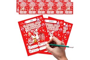 KEÏNELS Inviti Compleanno Bambina Originali - 32 Biglietti Invito Unicorno Rosso Festa Di Compleanno Bimba - Kit Compleanno Originale