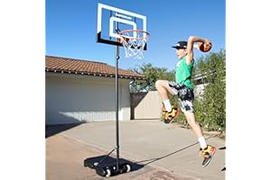 QUICKPLAY Baller Mini Hoop System | Portable Basketball Hoop System with Adjustable Height Pole