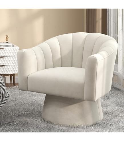 Fauteuil Relax Chairus En Fausse Fourrure - Blanc, Pieds En Bois - Pour Salon, Chambre - Capacité 250 Lb
