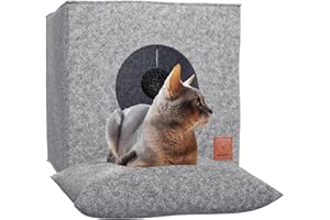 Panier chat avec coussin chat & jouet de BEARTOP | pour étagères comme Kallax & Expedit | confortable | niche chat, lit pour chat | & petit chien | accessoire chat | Garantie satisfaction (3 Ans)*