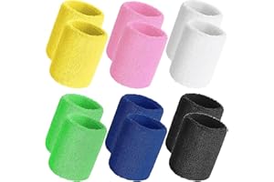 Zeuwets Set di 12 fasce per il sudore assorbenti, per il sudore, per uomo e donna, in morbido cotone ispessito