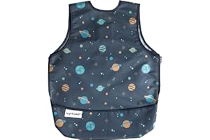 Tiny Twinkle Lätzchen Mess Proof Baby Lätzchen Wasserdicht Fütterung Lätzchen Entwöhnung Lätzchen für Kleinkinder 6-24months Maschine waschbar und verstellbare Seite Verschluss mit Lagerung Tasche