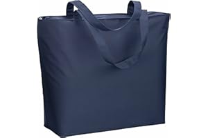 MIRAMAI Borsa da Spiaggia Unisex Grande Resistente Elegante Dimensioni 50x38x15cm, Chiusura con Cerniera Zip e Soffietto di Base e Manici Lunghi, Tote Bag Borse da Mare Shopper Piscina Viaggio