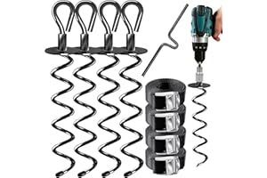 ‎KESSER KESSER® 4 Bodenanker Erdanker 9-teiliges Set Befestigung für Trampolin, Schaukel, Pavillon, Partyzelt, Gartenhaus, Schaukel, Zelt, aus 1cm Ø Edelstahl Zum Eindrehen, + 4 Gurte + Drehhilfe